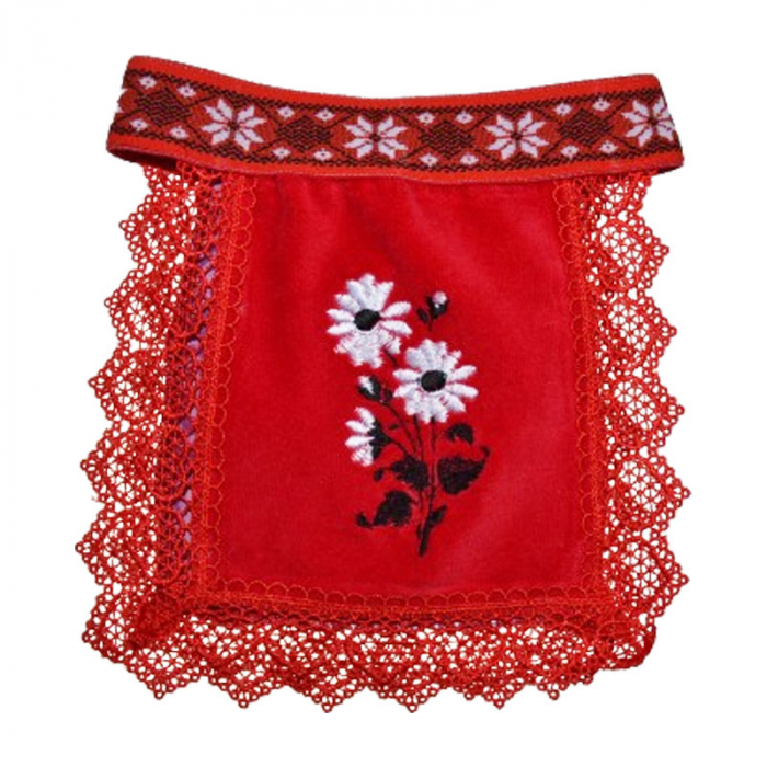 Costum traditional romanesc 6 piese pentru fete Mini Junior 300124-1, Alb [9]