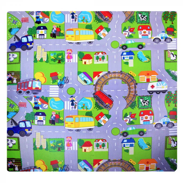 Covor de joaca puzzle, pentru copii din spuma EVA, 60 x 60 cm, RCO, EP1008F, Multicolor [1]