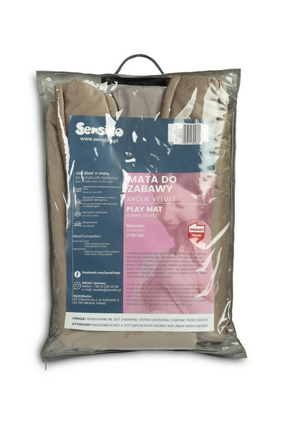 Covoras de joaca din catifea, in forma de iepuras, 90 cm Sensillo 395333, Bej [5]