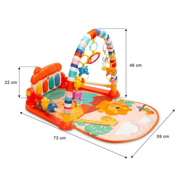 Covoras educational ZOO pentru copii Toyz HE0630, Portocaliu [5]