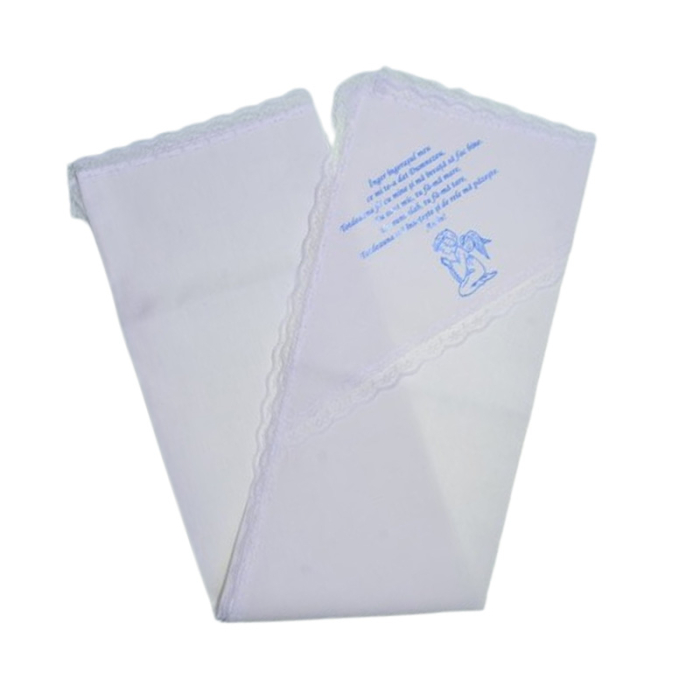 Crasma de mir din bumbac, 70 x 70 cm, pentru botez, Mini Junior CRMB-MJ3, Alb [2]