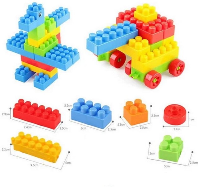 Set cuburi pentru construit, 48 piese, Mini Junior, WW3009, Multicolor [4]