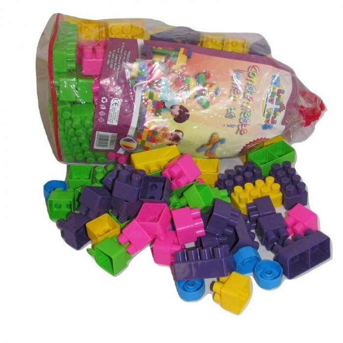 Set  constructie 140 piese lego Huby Toys 801302, Multicolor [2]