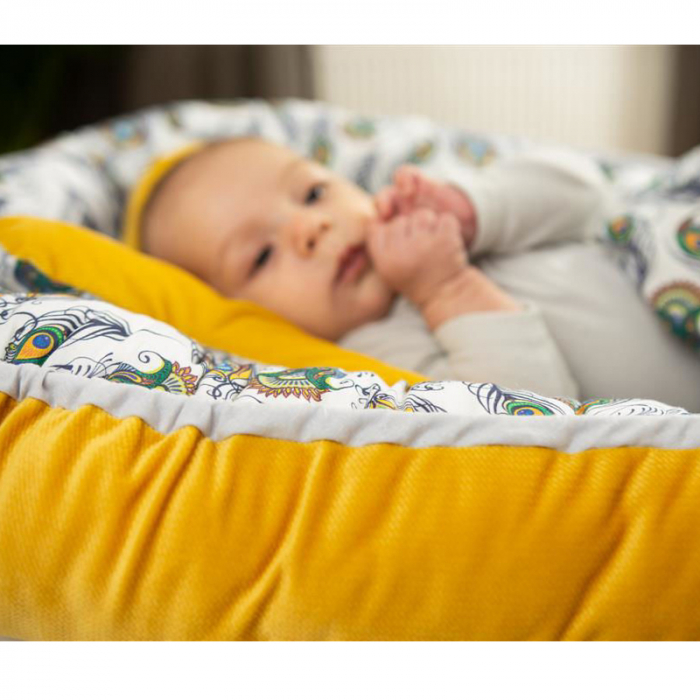 Cuib pentru bebelusi 55 x 80 cm BabyMaltex 061711, Galben [2]