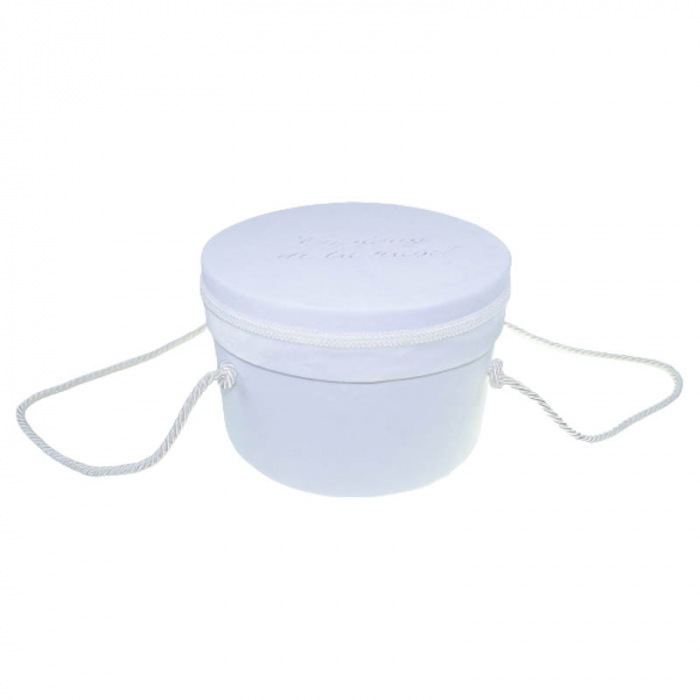 Cutie eleganta rotunda pentru botez 20 x 32 cm Mini Bimbi 090323-A, Alb [2]