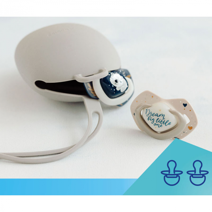 Cutie pentru depozitarea suzetei din silicon Canpol Babies 51/402-G, Gri [2]