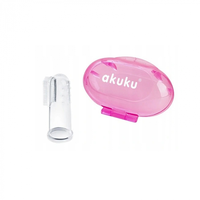 Degetar din silicon pentru masajul gingiilor 0+ luni Akuku A0265, Transparent [1]