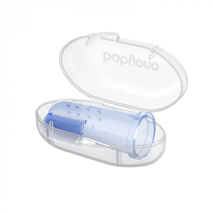 Degetar din silicon pentru masajul gingiilor 0+ luni BabyOno 723-A-1, Albastru [5]