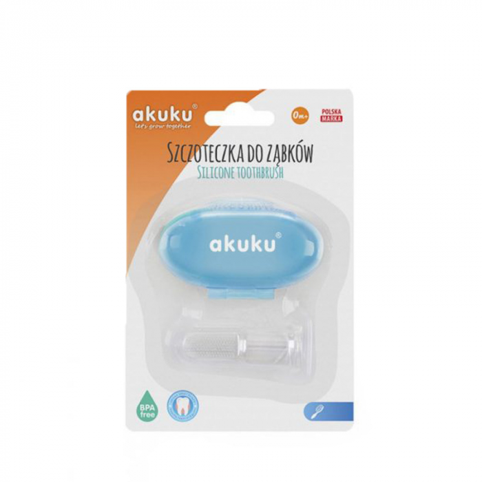 Degetar din silicon pentru masajul gingiilor Akuku A0263A, Transparent [3]
