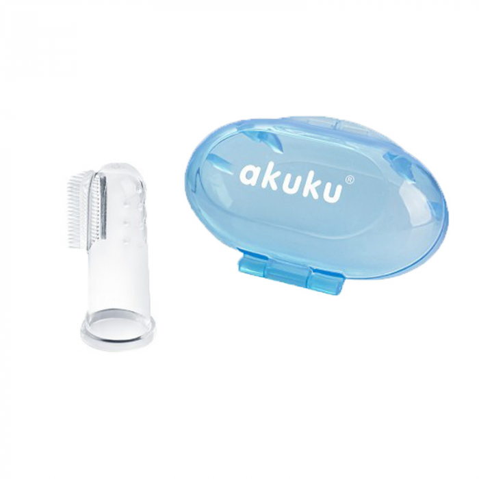 Degetar din silicon pentru masajul gingiilor Akuku A0263A, Transparent [1]