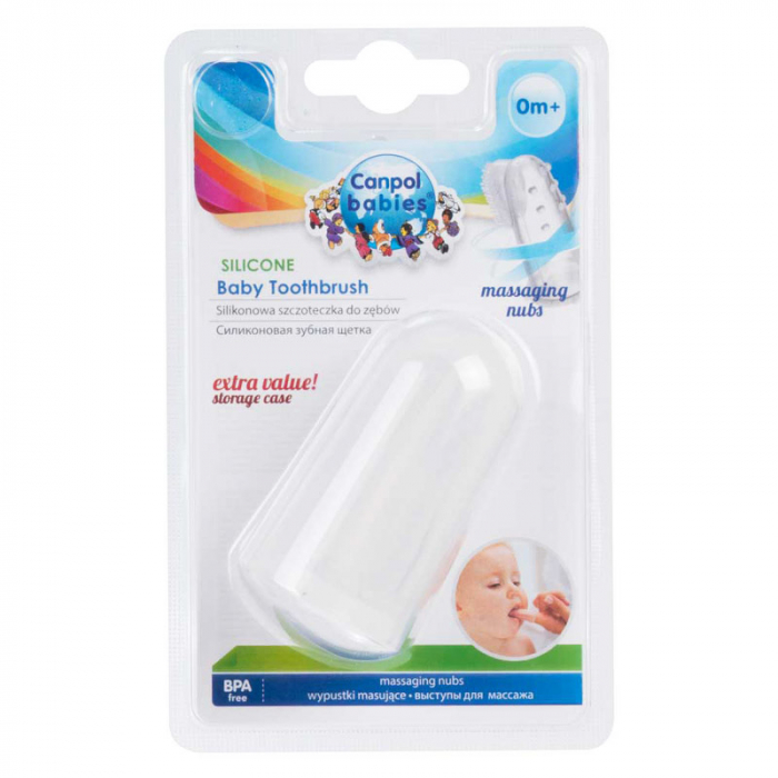 Degetar din silicon pentru masajul gingiilor Canpol Babies 56/159, Transparent [4]