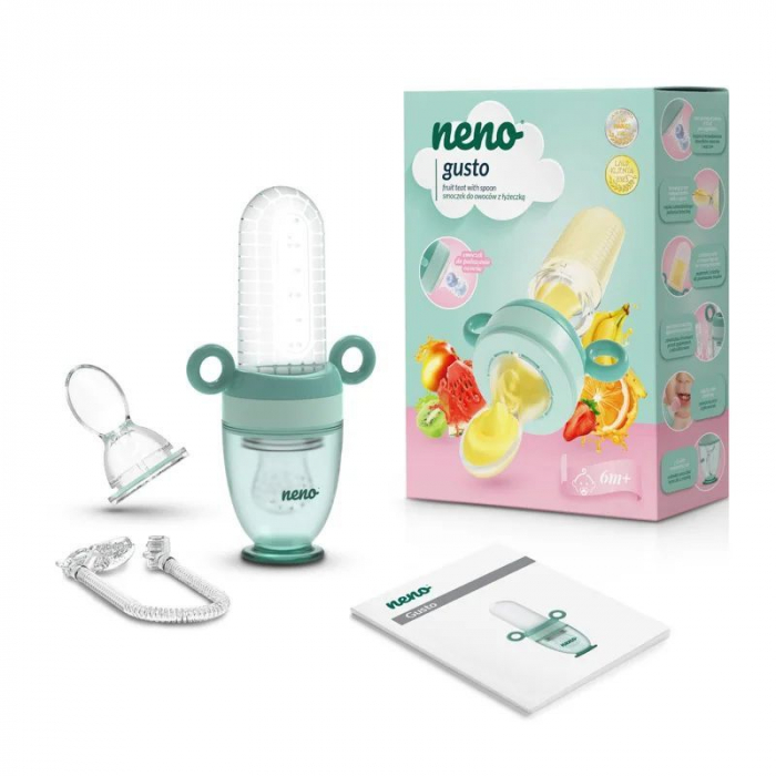 Dispozitiv de hranire din silicon 2 in 1 pentru bebelusi Neno AK027, 6 luni+, Verde [5]