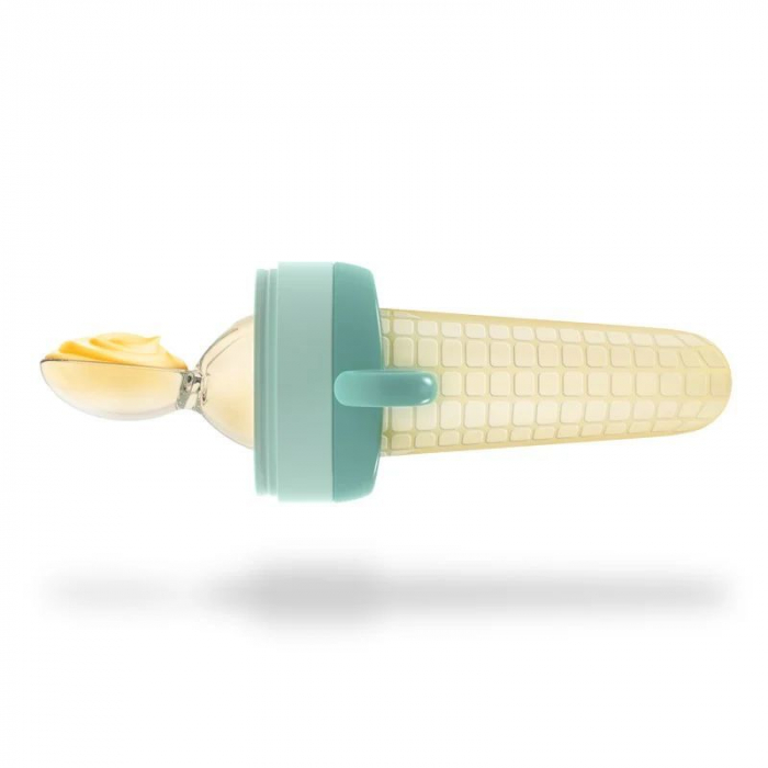 Dispozitiv de hranire din silicon 2 in 1 pentru bebelusi Neno AK027, 6 luni+, Verde [6]