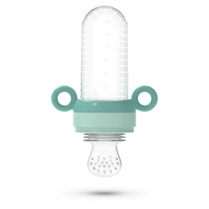 Dispozitiv de hranire din silicon 2 in 1 pentru bebelusi Neno AK027, 6 luni+, Verde [3]