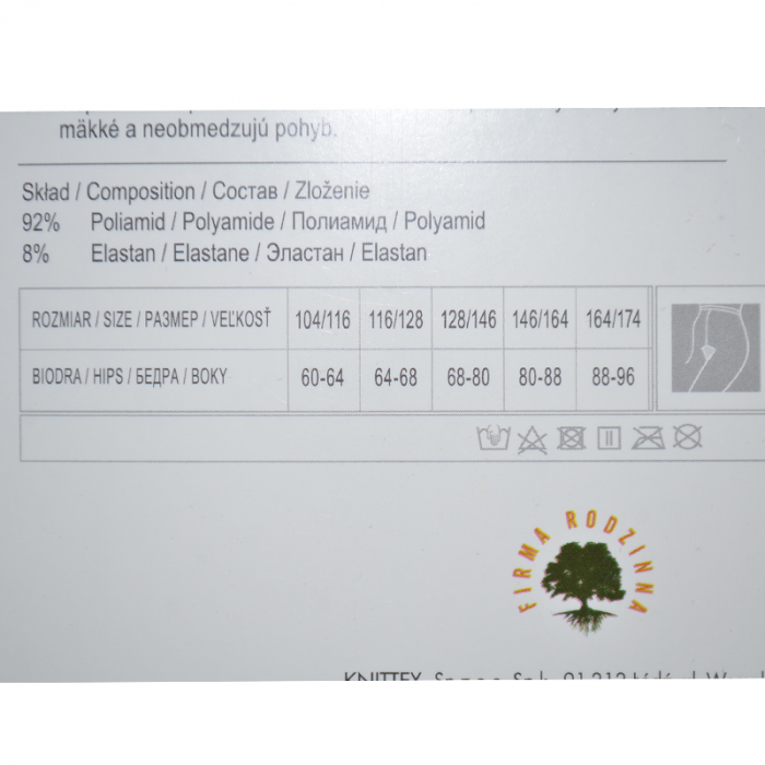 Dres de balet 50 DEN pentru fete 3D Mini Junior 0524A, Alb [6]