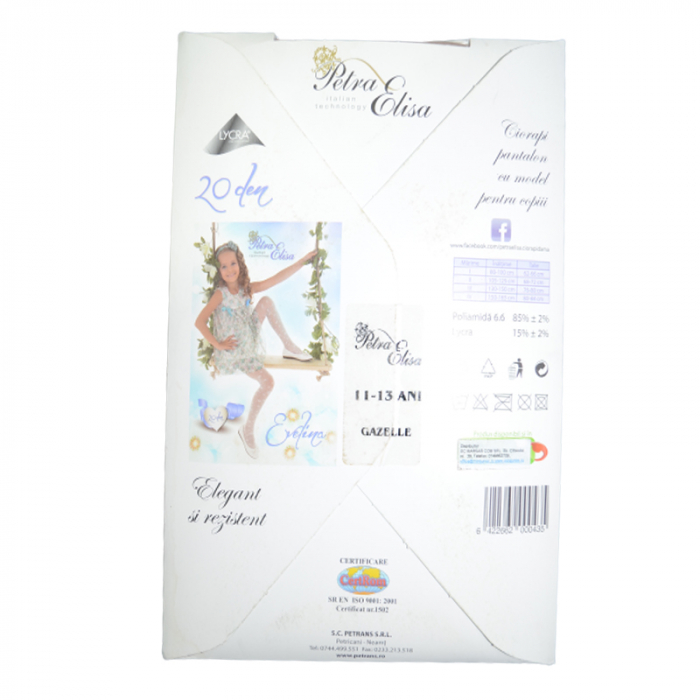 Dres 20 DEN pentru fete Petra-Elisa Evelina 000435, Alb [5]