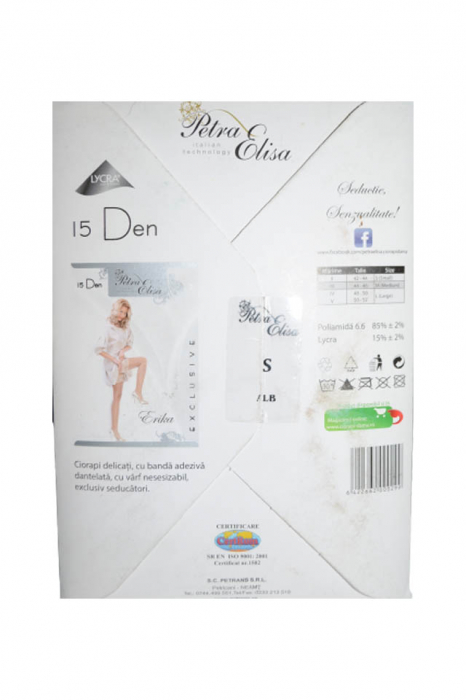 Dres dama cu autosustinere 15 DEN Exclusive Erika Petra Elisa 000299-A, Alb [5]