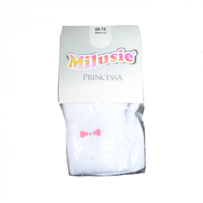 Dres din bumbac, pentru fete Milusie Princessa B1263R-86-cm, Alb [7]