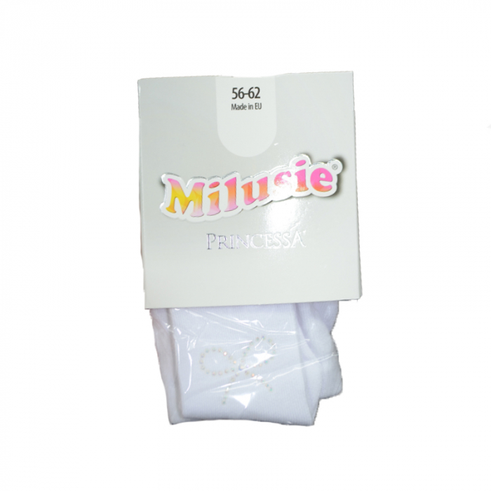 Dres din bumbac, pentru fete Princessa Milusie B1263-A3, Alb-56-62 [5]