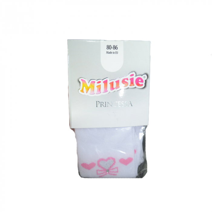 Dres din bumbac, pentru fete Princessa Milusie B1263-A2, Alb,56-62 [5]