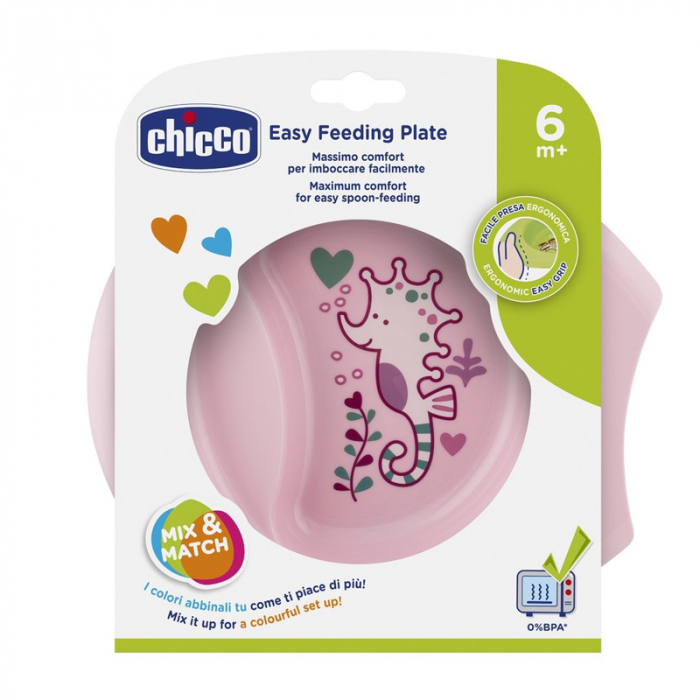 Farfurie ergonomica 21 x 19 cm Chicco 086566, Roz [3]