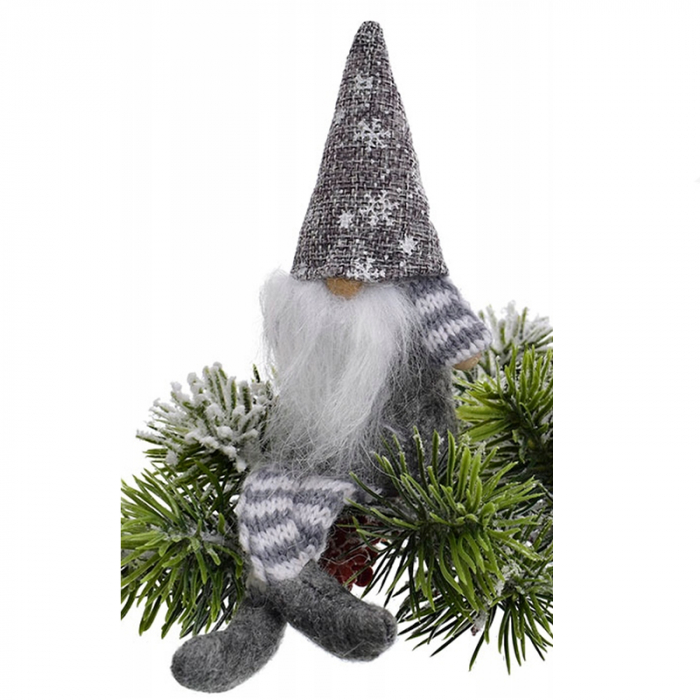 Figurina decorativa pentru Craciun, Spiridus 20 cm Mini Junior 157758G, Gri [3]