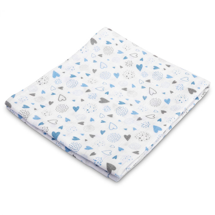 Paturica muselina din bumbac pentru bebelusi 70 x 80 cm Sensillo 0975, Alb [1]