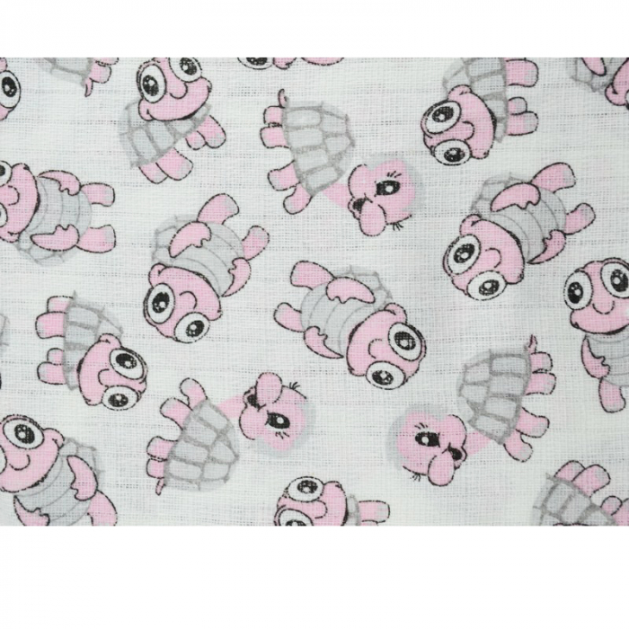 Paturica muselina din bumbac pentru bebelusi 80 x 60 cm Mini Junior FB1-A1, Alb [2]