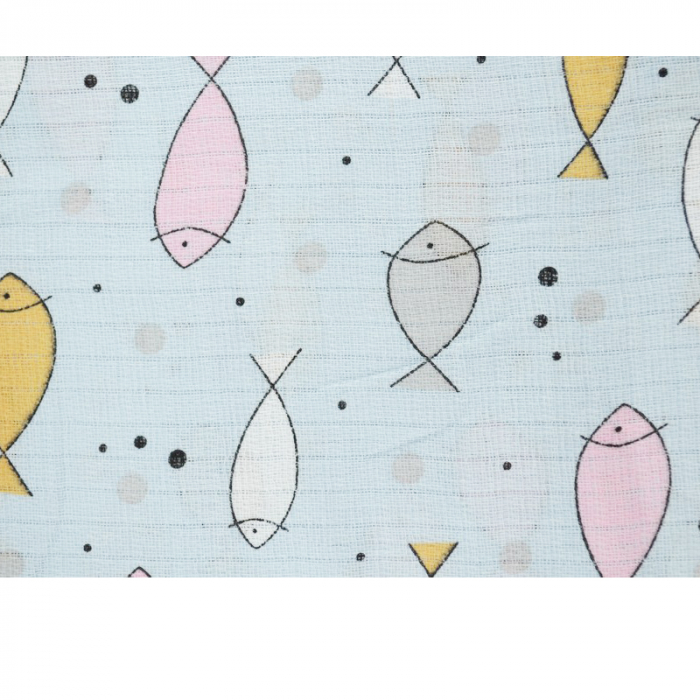 Paturica muselina din bumbac pentru bebelusi 80 x 60 cm Mini Junior FB1-AL1 [2]