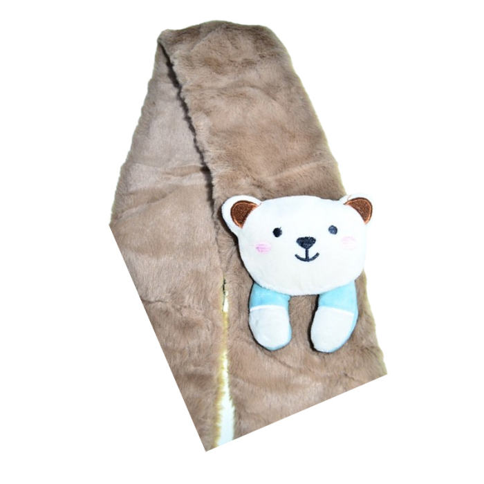 Fular pufos, pentru baieti, Mini Junior F1711M3, Maro [4]