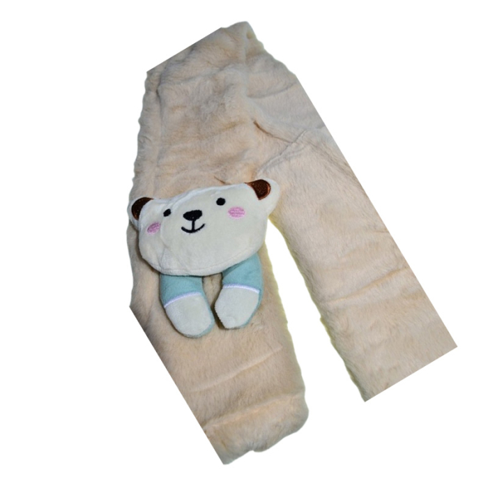 Fular pufos, pentru fete, Mini Junior F1711C4, Crem [3]