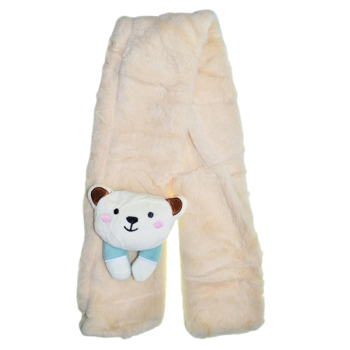 Fular pufos, pentru fete, Mini Junior F1711C4, Crem [4]