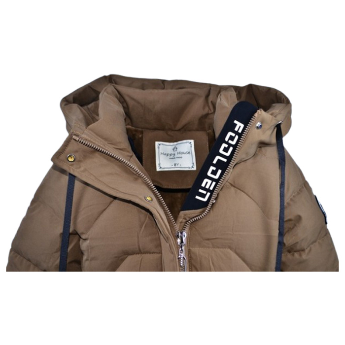 Geaca imblanita, cu gluga, pentru baieti, Happy House KK2342-8, Maro [2]