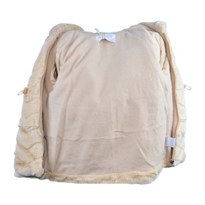 Geaca din blana artificiala, cu gluga, pentru fete Happy House HH650-8, Crem [7]