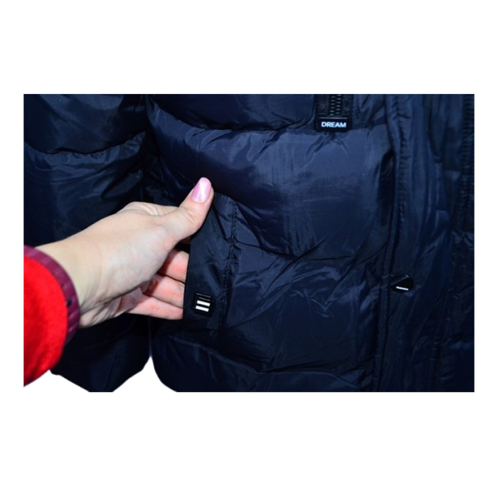 Geaca imblanita, cu gluga, pentru baieti, Happy House KK1100-4, Bleumarin [4]