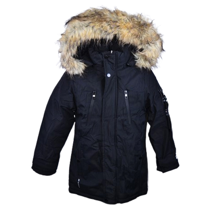 Geaca imblanita, cu gluga, pentru baieti, Happy House KK1128-8, Negru [1]