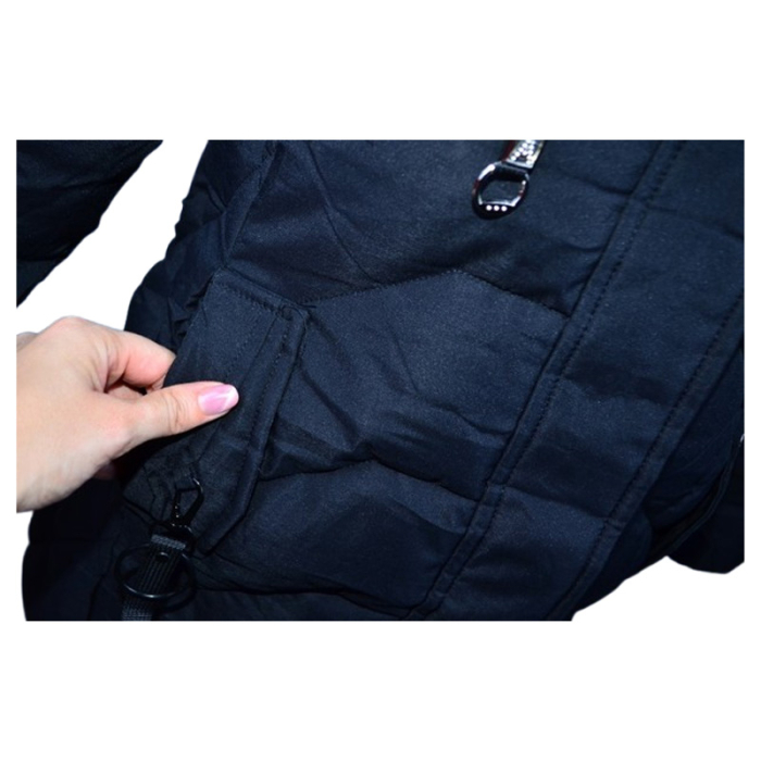 Geaca imblanita, cu gluga, pentru baieti, Happy House KK2340-8, Negru [4]