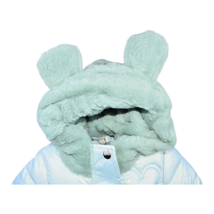 Geaca imblanita, cu gluga, pentru fete, Happy House KK2116V, Verde [2]