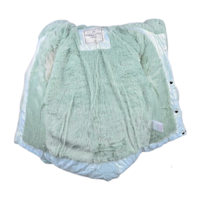 Geaca imblanita, cu gluga, pentru fete, Happy House KK2116V, Verde [5]