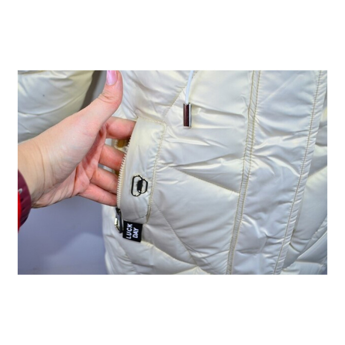 Geaca imblanita, cu gluga, pentru fete, Happy House KK2196-4, Argintiu [4]