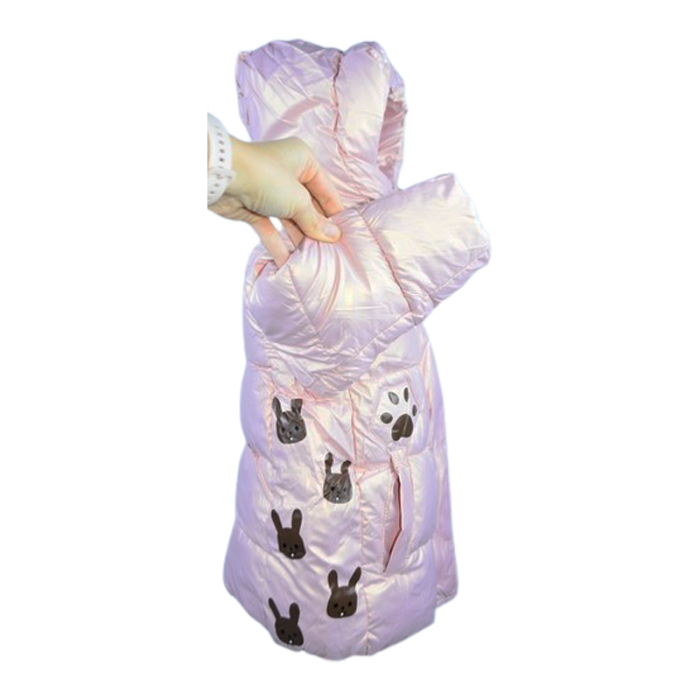 Geaca imblanita, cu gluga, pentru fete, Happy House KK2267-1, Roz [3]