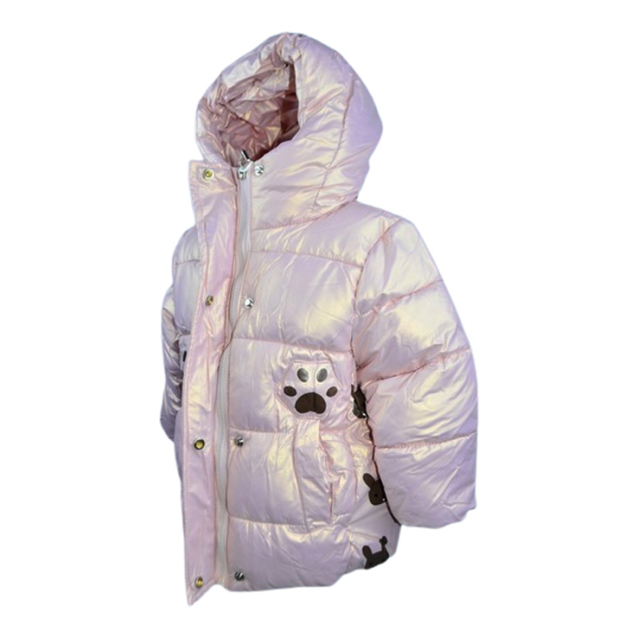 Geaca imblanita, cu gluga, pentru fete, Happy House KK2267-1, Roz [5]