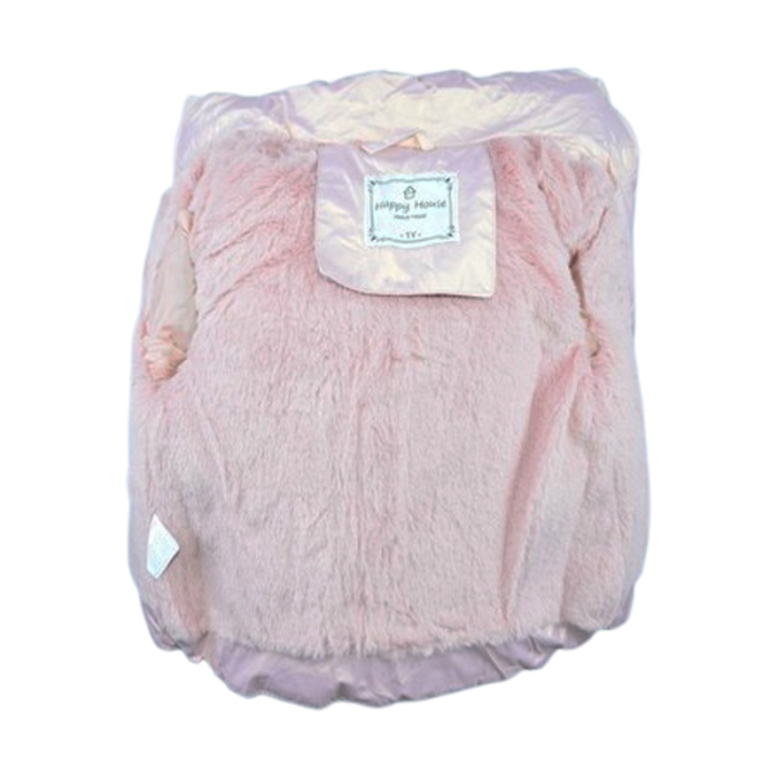 Geaca imblanita, cu gluga, pentru fete, Happy House KK2267-1, Roz [7]