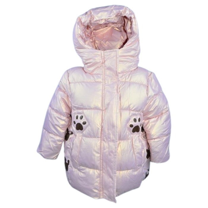 Geaca imblanita, cu gluga, pentru fete, Happy House KK2267-1, Roz [1]