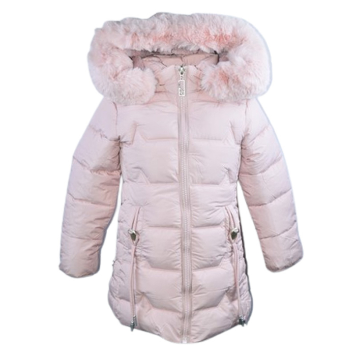 Geaca imblanita, cu gluga, pentru fete, Happy House KK2306-6, Roz [1]