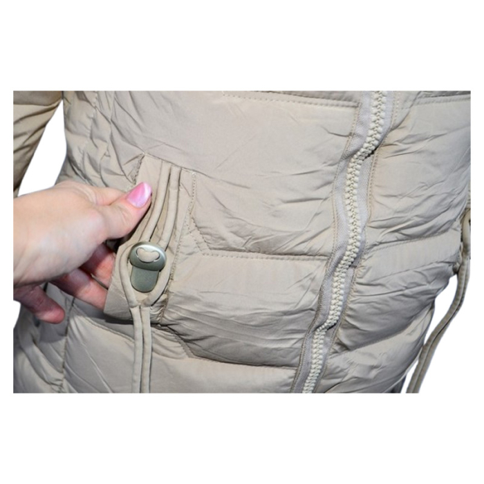 Geaca imblanita, cu gluga, pentru fete, Happy House KK2308-6, Crem [4]