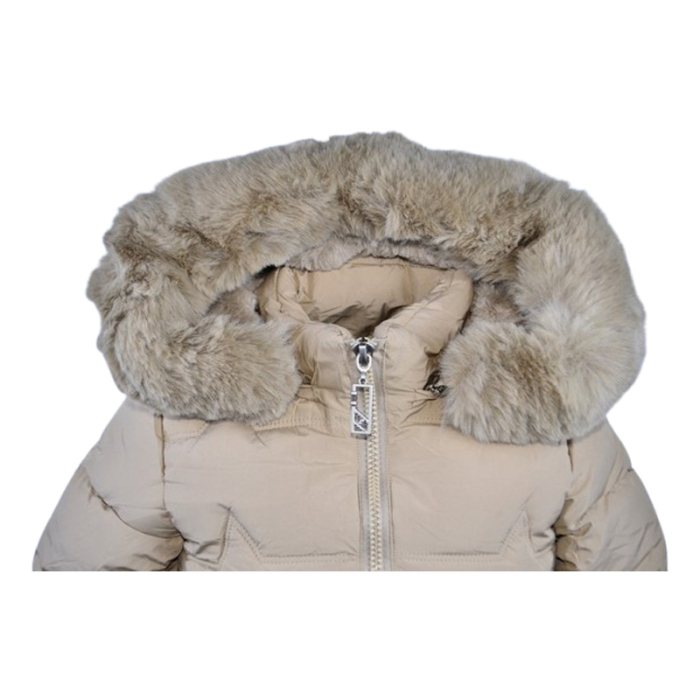 Geaca imblanita, cu gluga, pentru fete, Happy House KK2308-6, Crem [3]