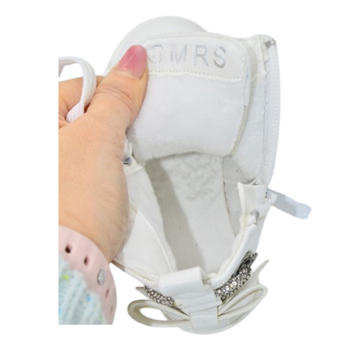 Ghete imblanite, cu șiret si fermoar, pentru fete MRS S707A-20, Alb [4]