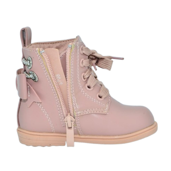 Ghete imblanite, cu șiret si fermoar, pentru fete MRS S716R-20, Roz [3]