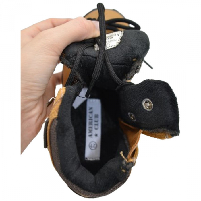 Ghete imblanite Outdoor pentru baieti American Club ES45/22-M, Maro [5]